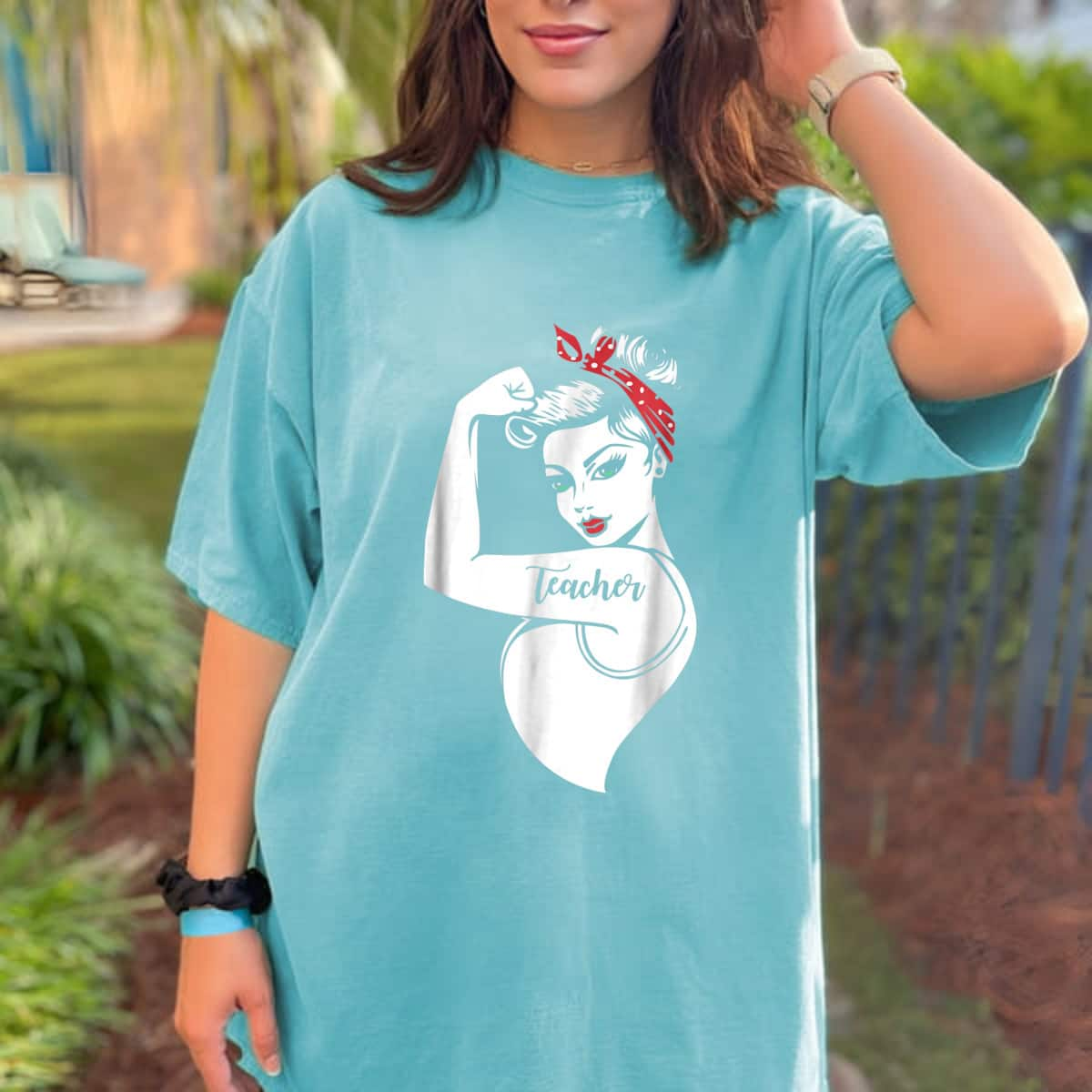 Strong Women Rosie The Riveter T-Shirt Teacher Gift