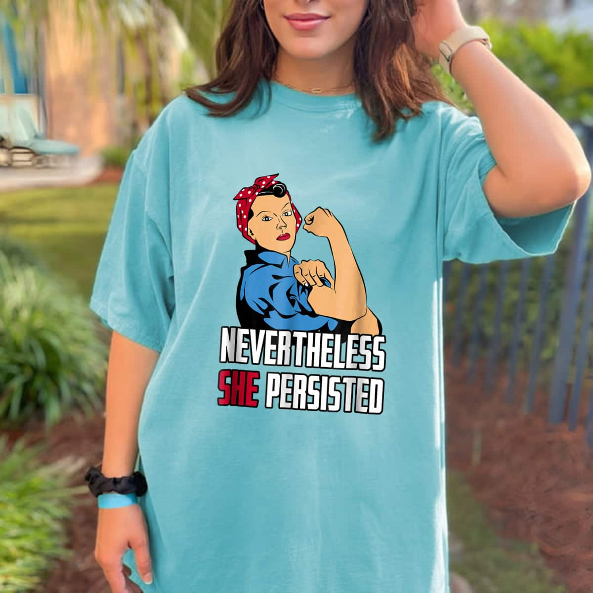 Strong Women Rosie The Riveter Nevertheless She Persisted T-Shirt