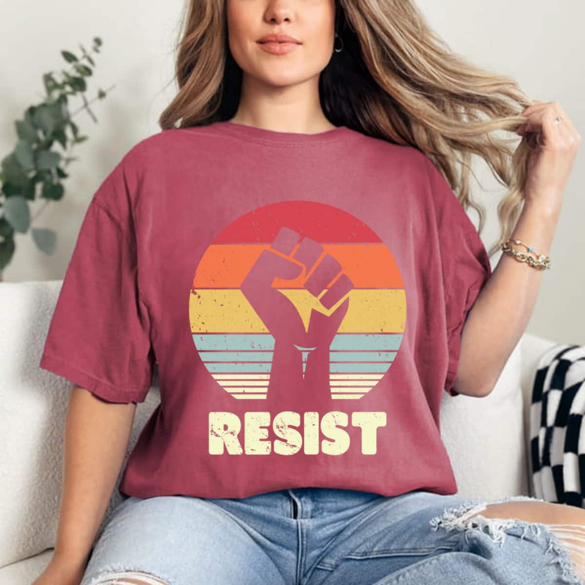 Empowerment Strong Women Retro Resist Feminist Empowering T-Shirt Gift