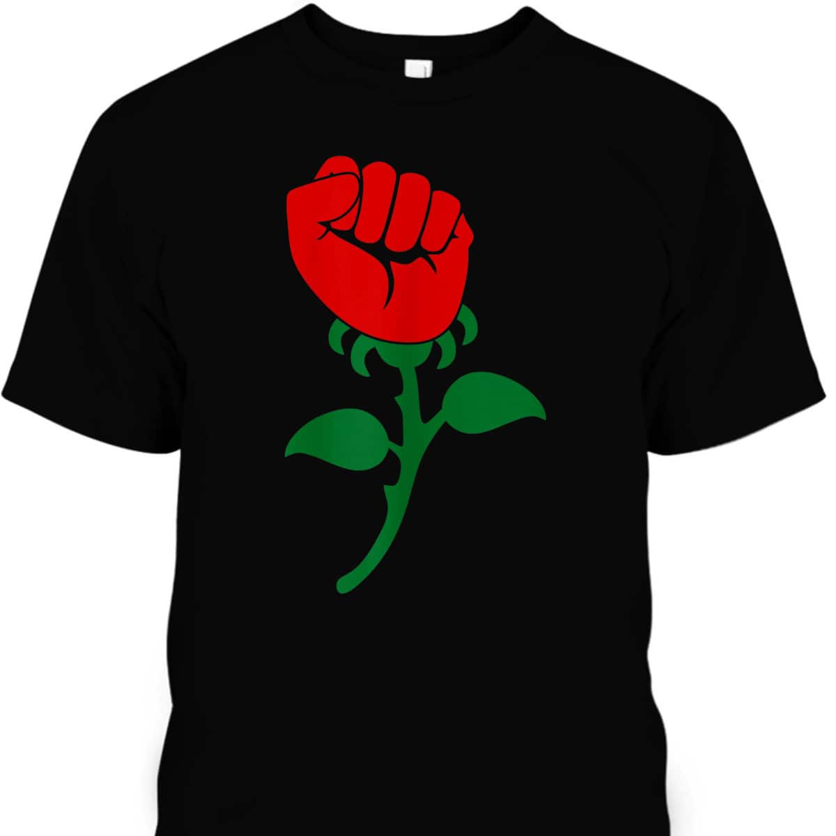 Strong Women Feminist Rose Fist T-Shirt Gift