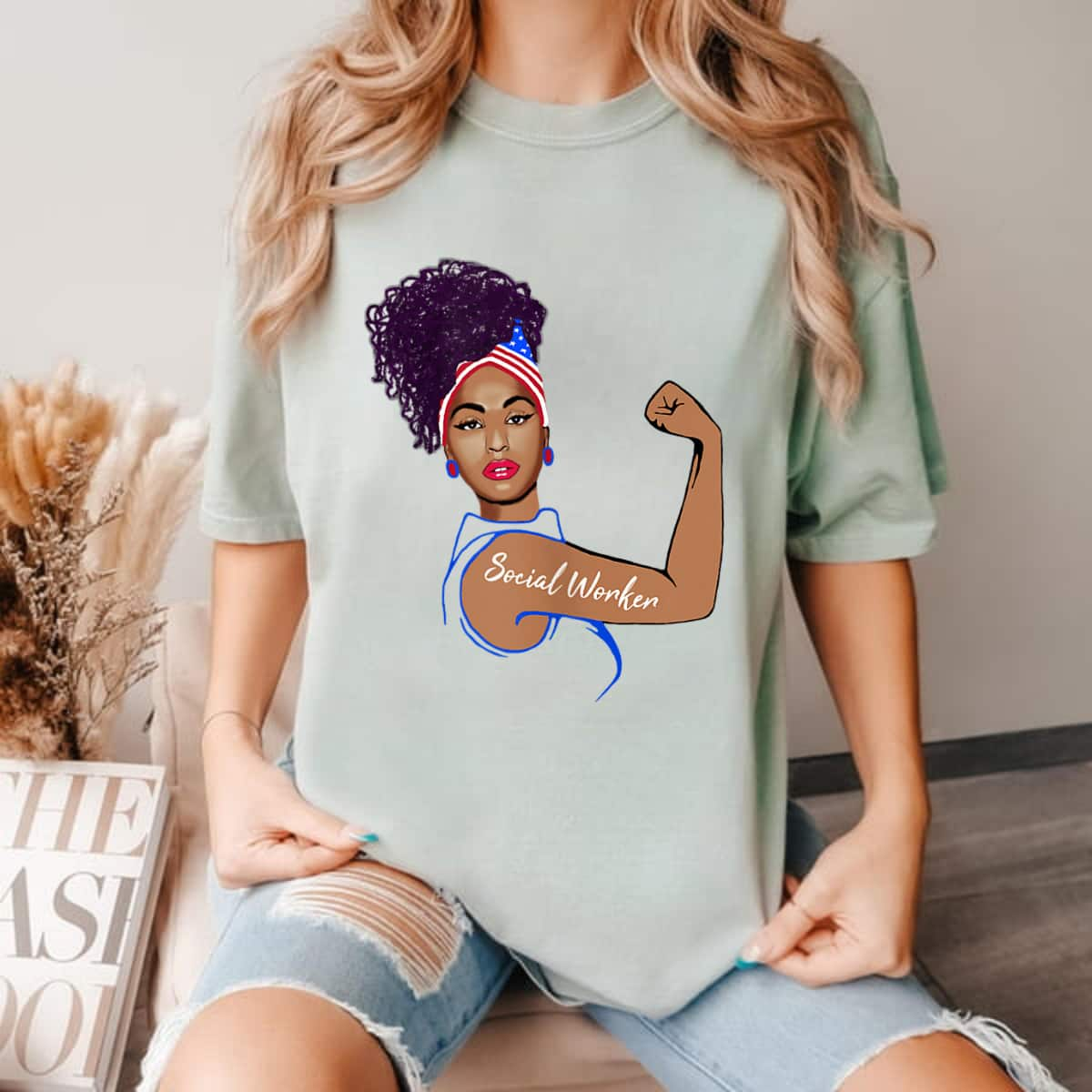 Strong Women Rosie The Riveter Social Worker T-Shirt