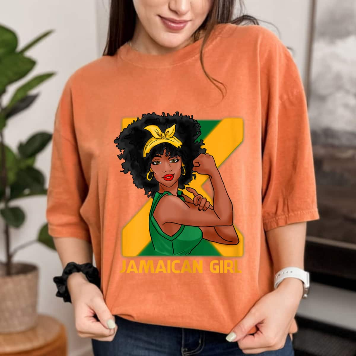 Strong Women Rosie The Riveter Jamaican Girl Feminist T-Shirt