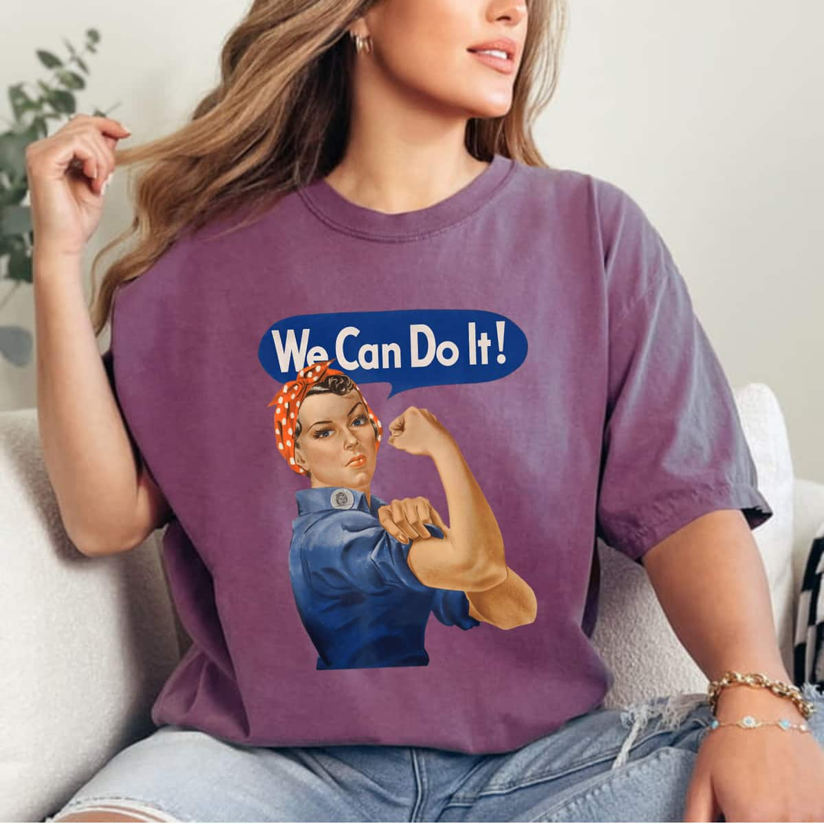 Strong Women Rosie The Riveter We Can Do It Feminist Retro T-Shirt