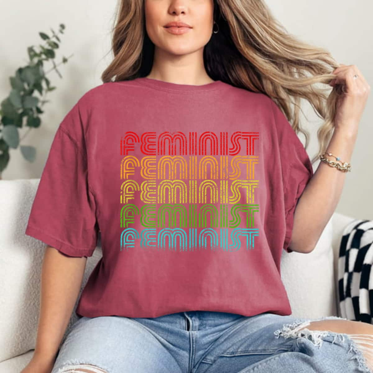 Strong Women Feminist Equality Retro Vintage Feminist T-Shirt