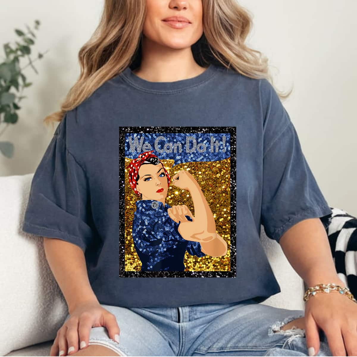 Strong Women Rosie The Riveter We Can Do It Vintage Feminist T-Shirt