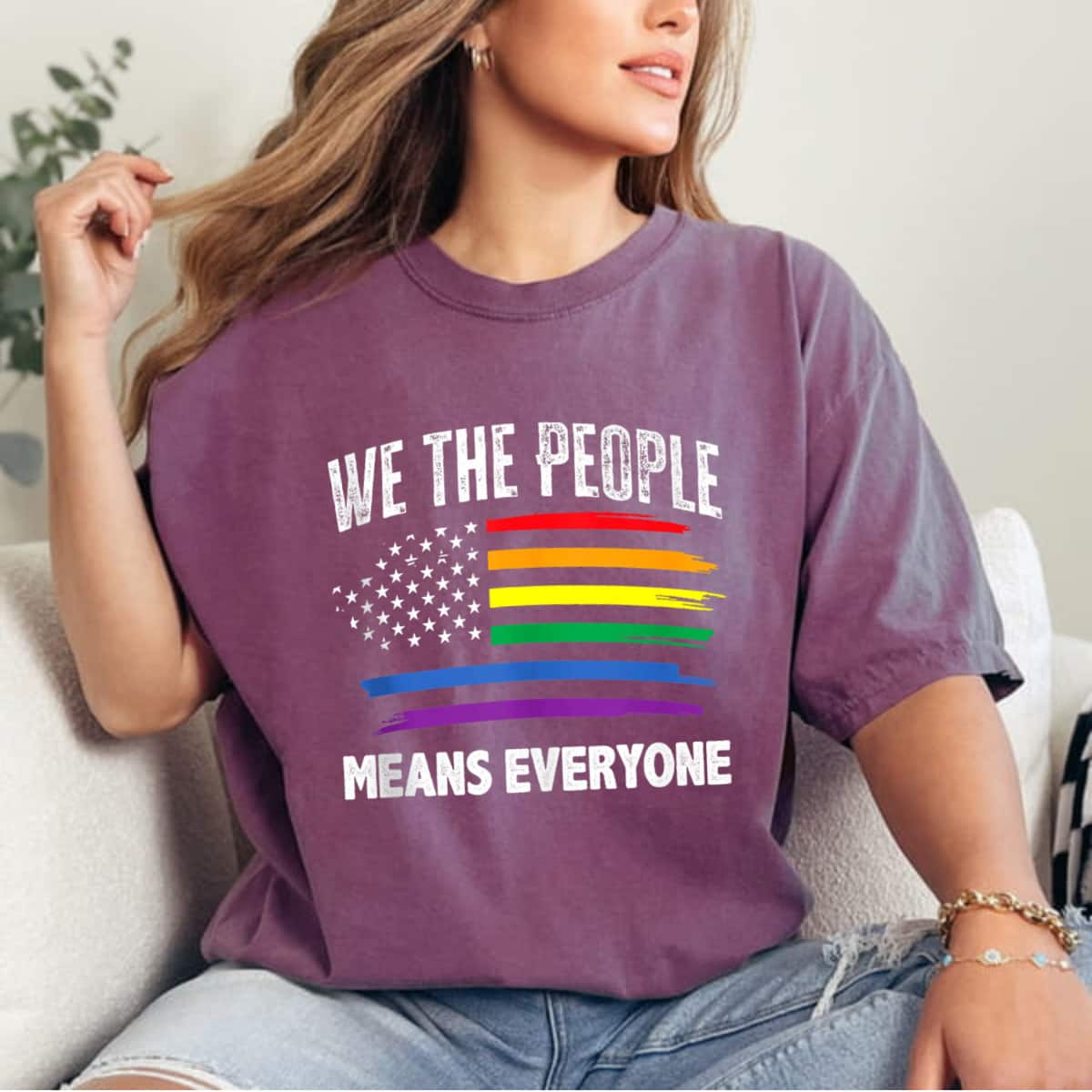 We The People Means Everyone USA LGBT Equality LGBTQ Pride T-Shirt