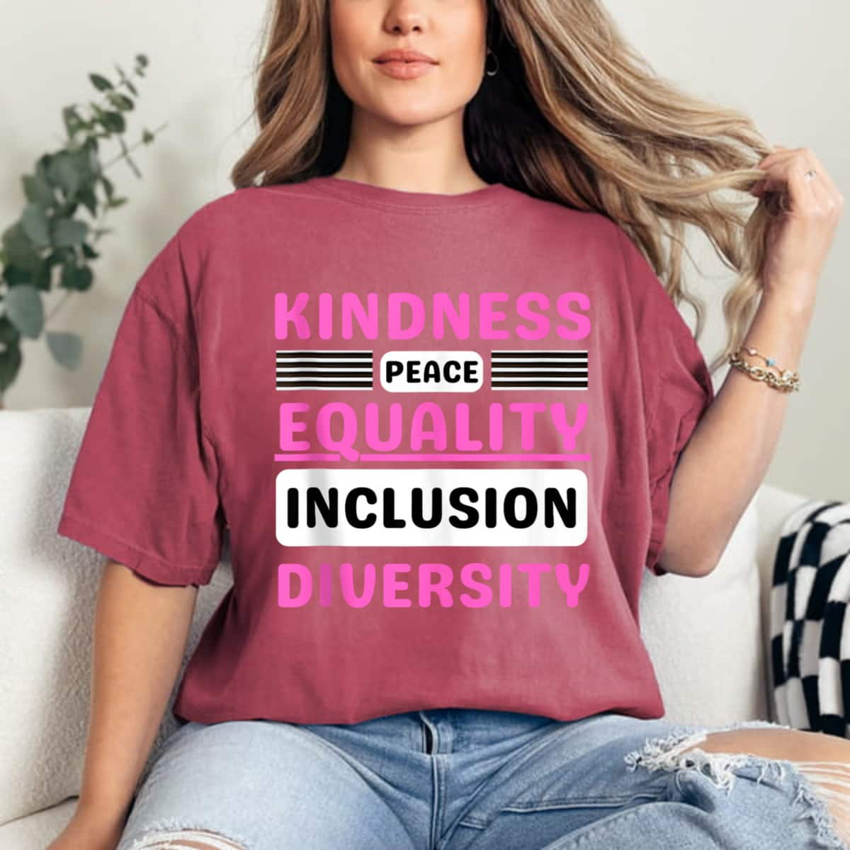 Kindness Peace Equality Inclusion Diversity Pride T-Shirt