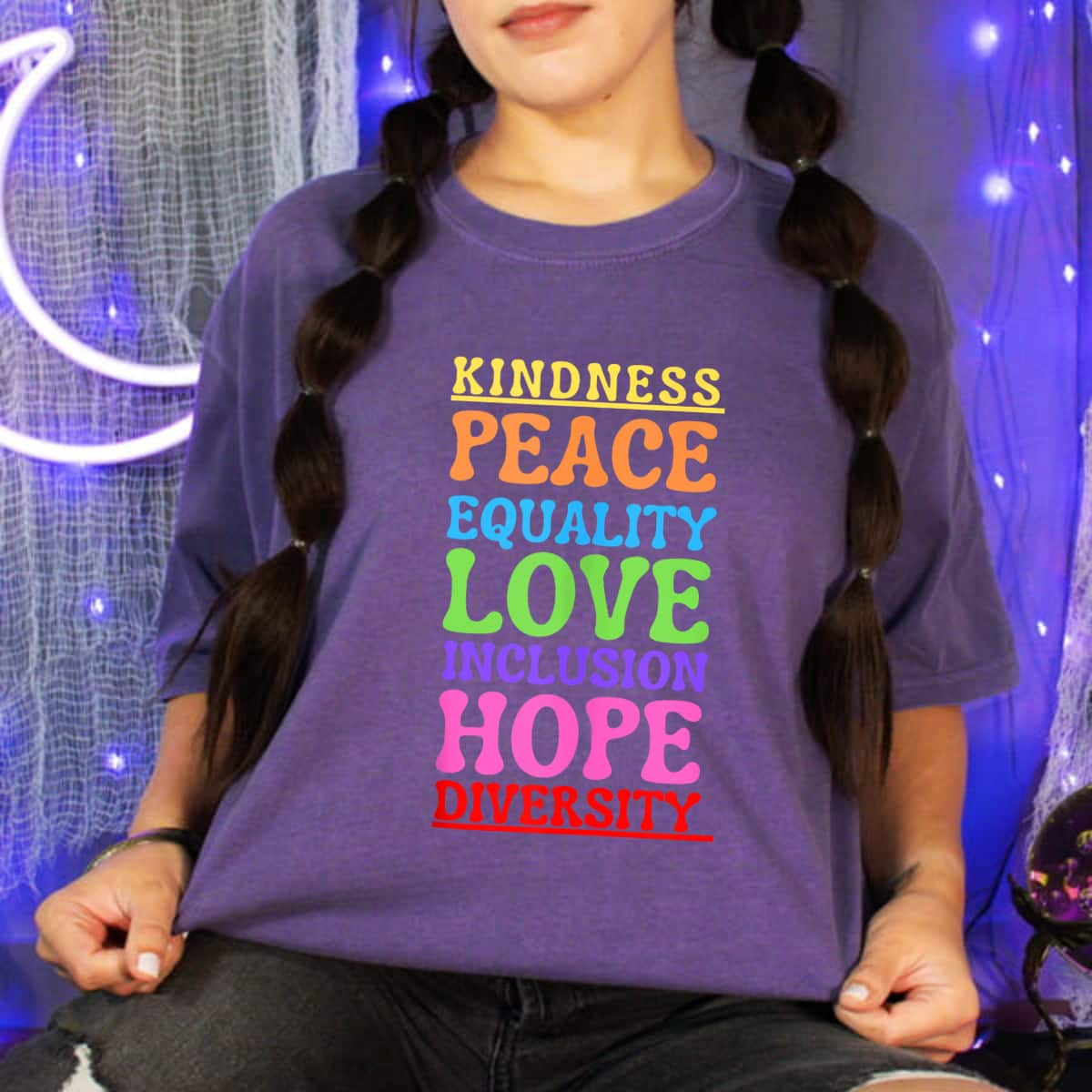 Kindness Peace Equality Love Inclusion Hope Diversity T-Shirt