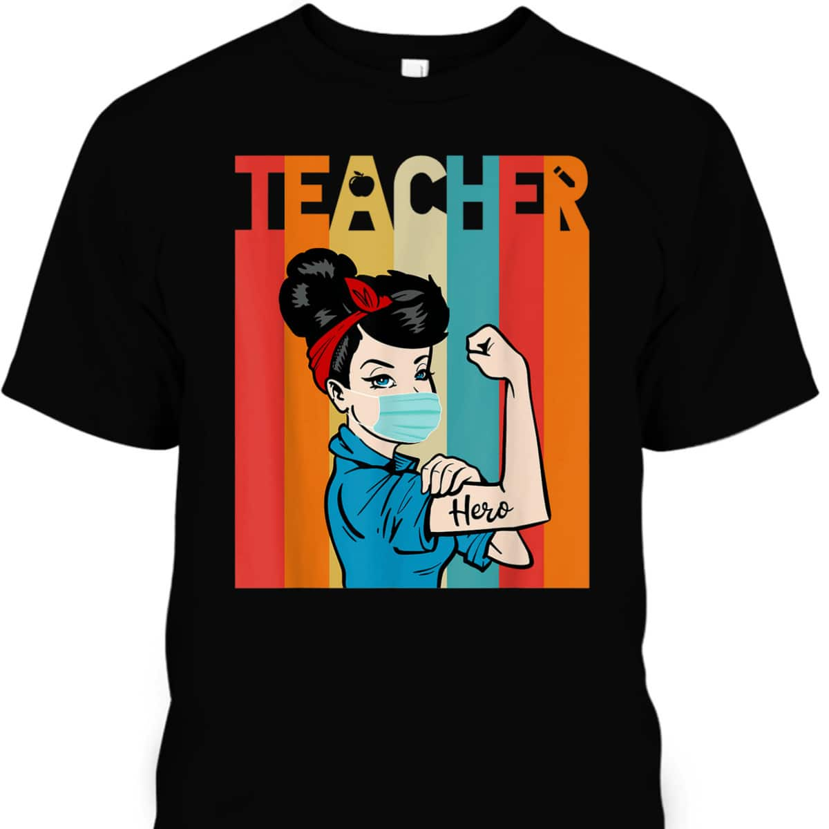 Strong Women Rosie The Riveter Vintage Teacher T-Shirt