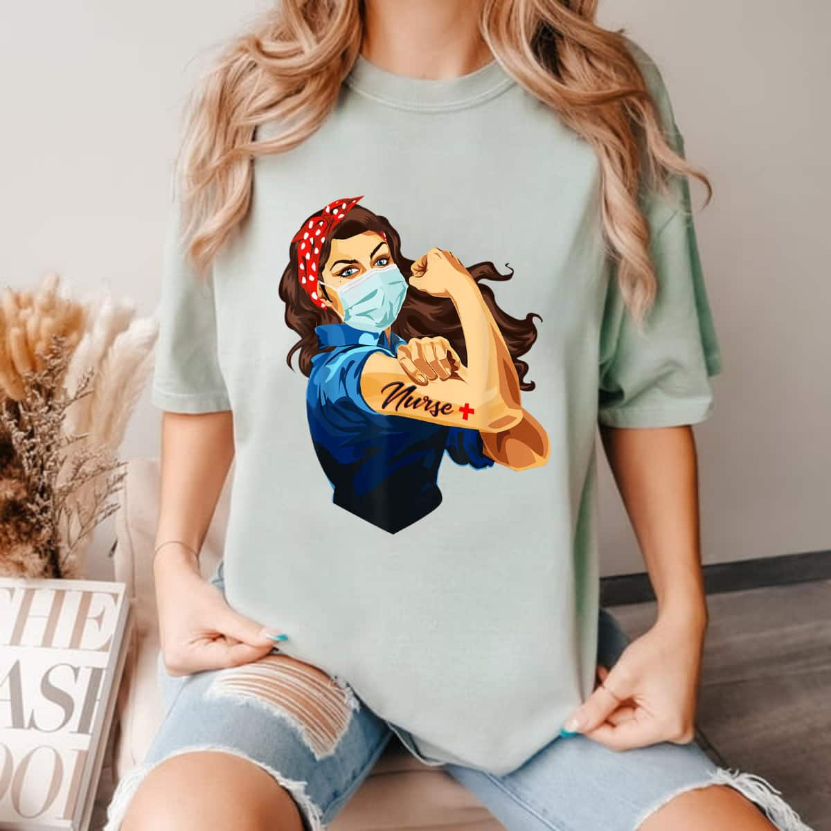 Strong Women Nurse Rosie The Riveter T-Shirt