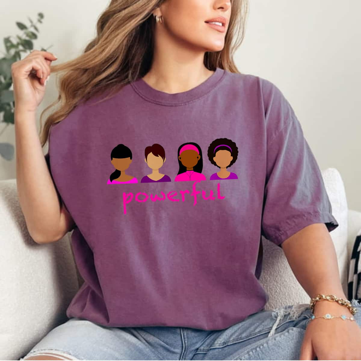 Strong Women Powerful Feminist Girl Power T-Shirt