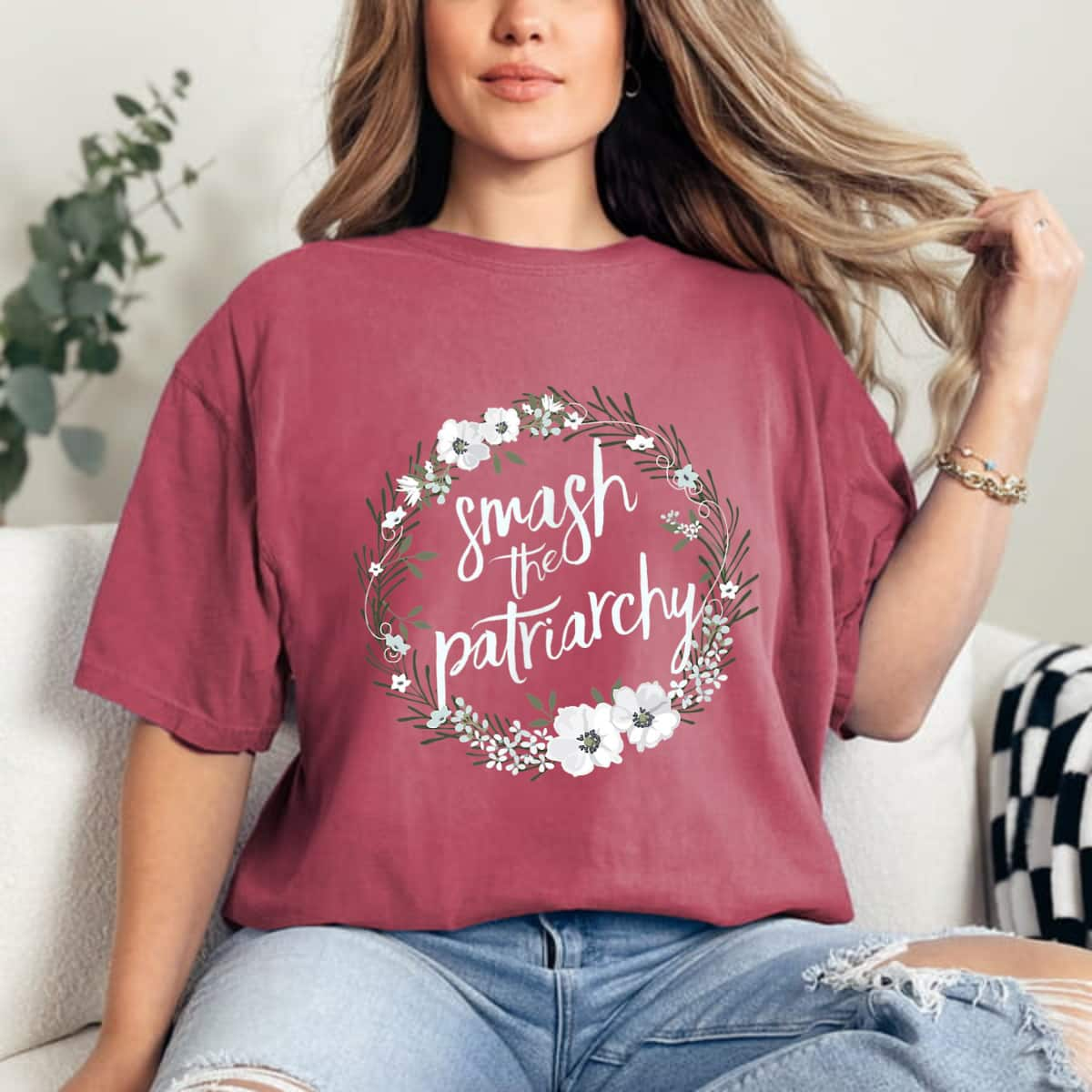 Strong Women Smash The Patriarchy Women's Rights T-Shirt