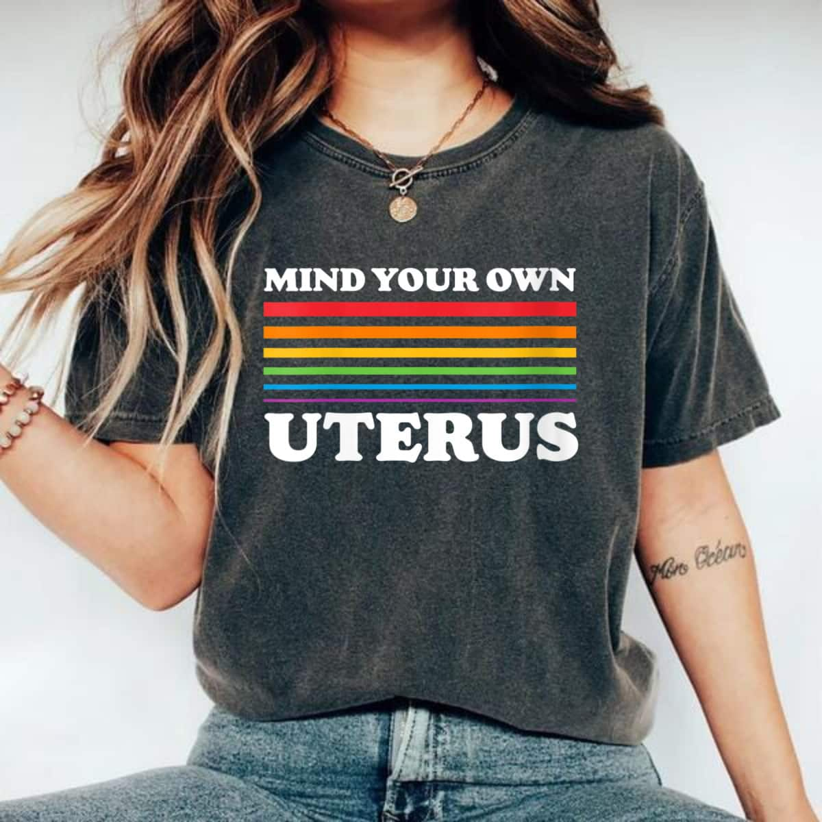 Strong Women Mind Your Own Uterus Pro-Choice Women's Rights Radical Feminist T-Shirt