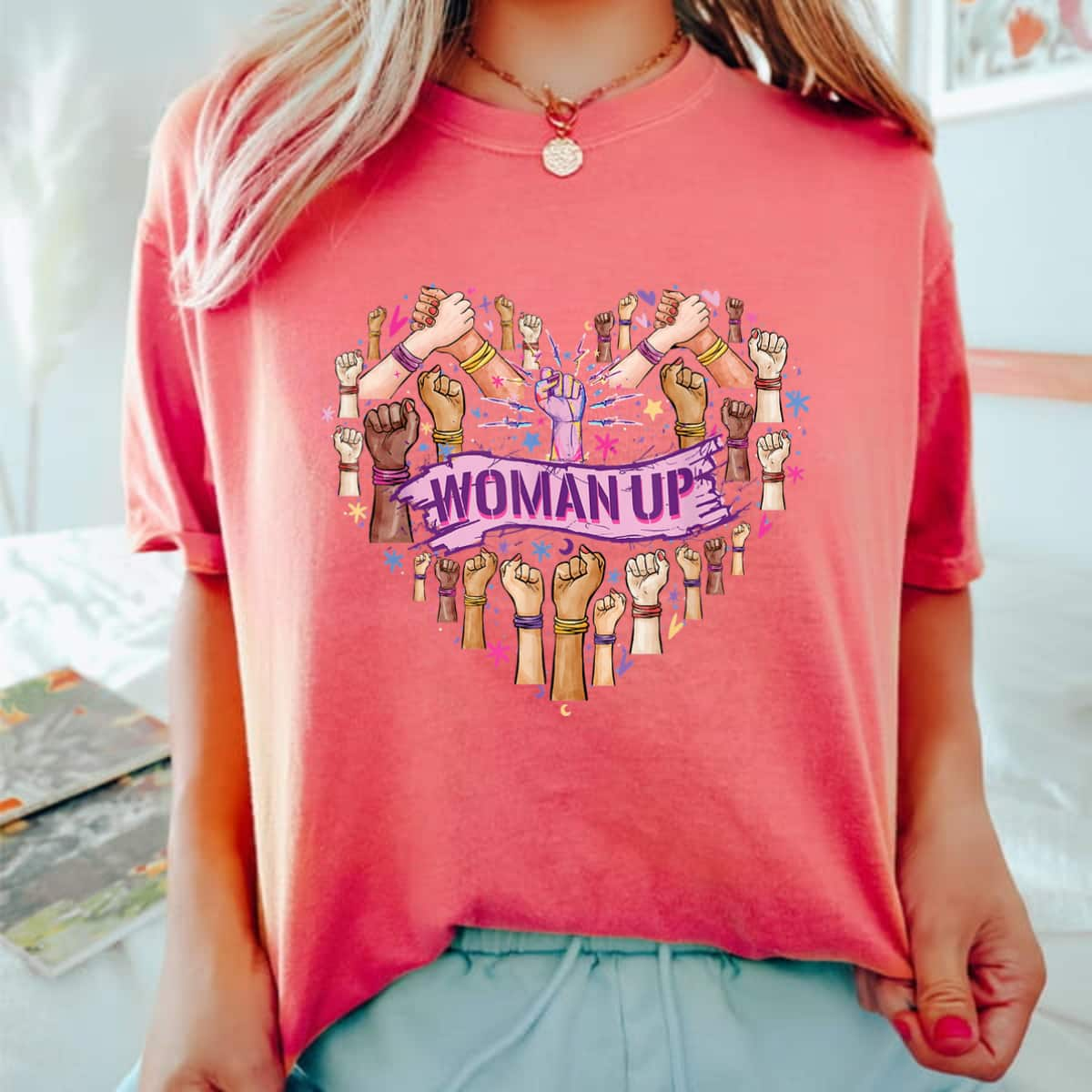 Strong Women Empowerment Feminist Woman Up T-Shirt