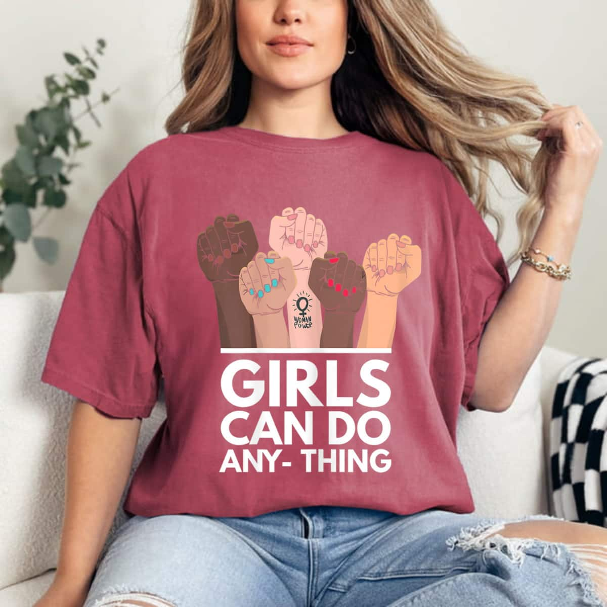 Strong Women Girls Can Do Anything Power T-Shirt