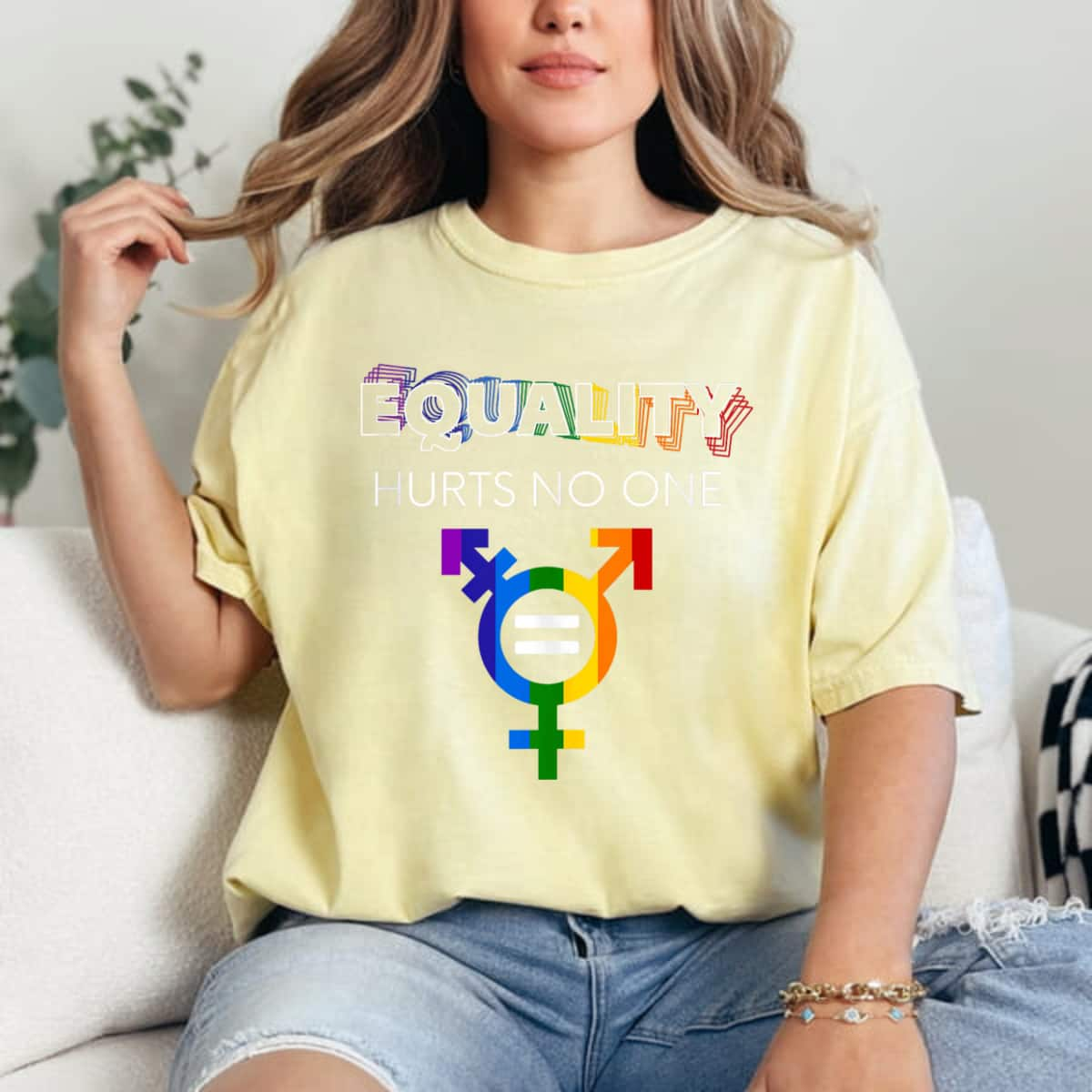 Equality Hurts No One LGBT LGBTQ Gay Pride Human Rights T-Shirt