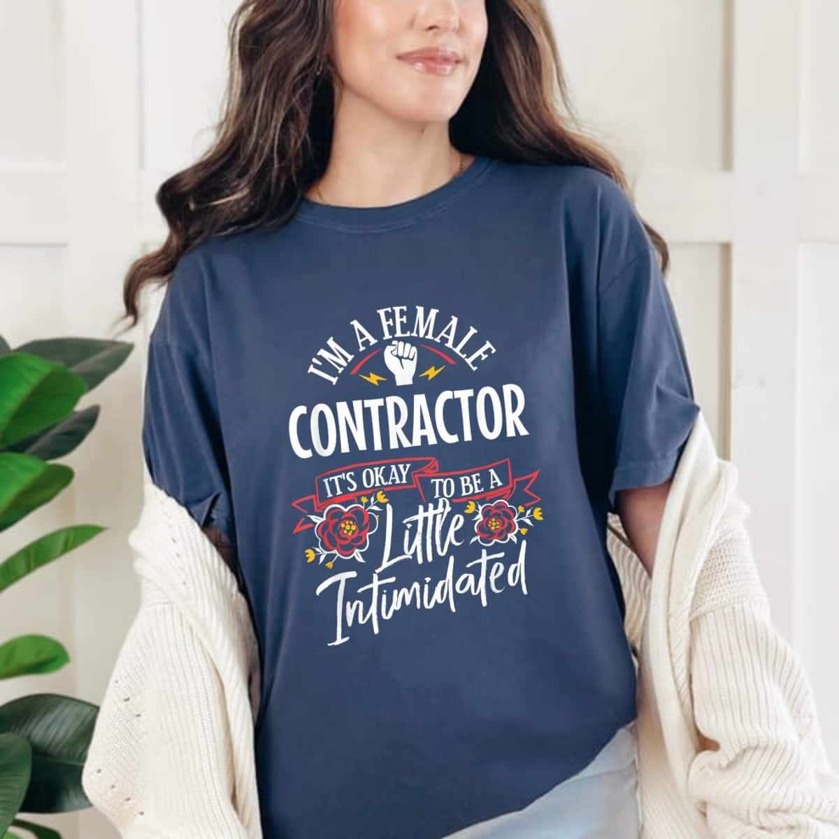 Strong Women Contractor Girl Power T-Shirt