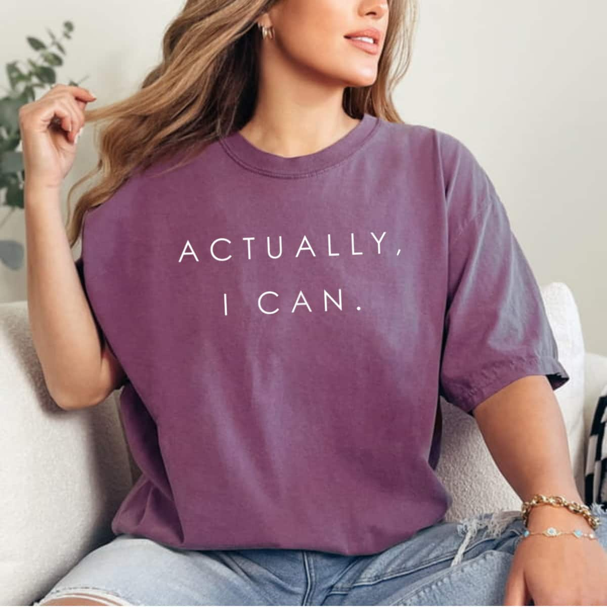 Strong Women Actually I Can Feminist Girl Power Women's Empowerment T-Shirt