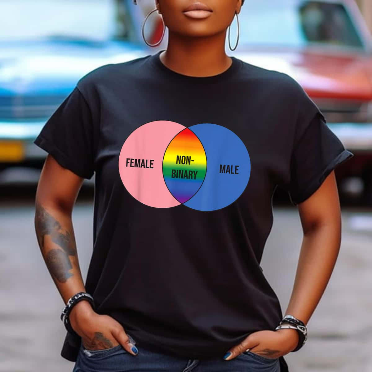 Non Binary Set LGBT Flag Equality Pride T-Shirt