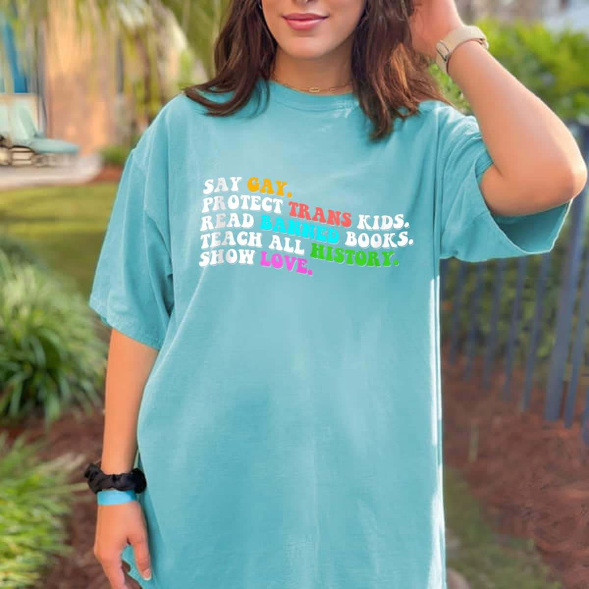 Retro Say Gay Protect Trans Kids LGBTQ Equality Pride Month T-Shirt