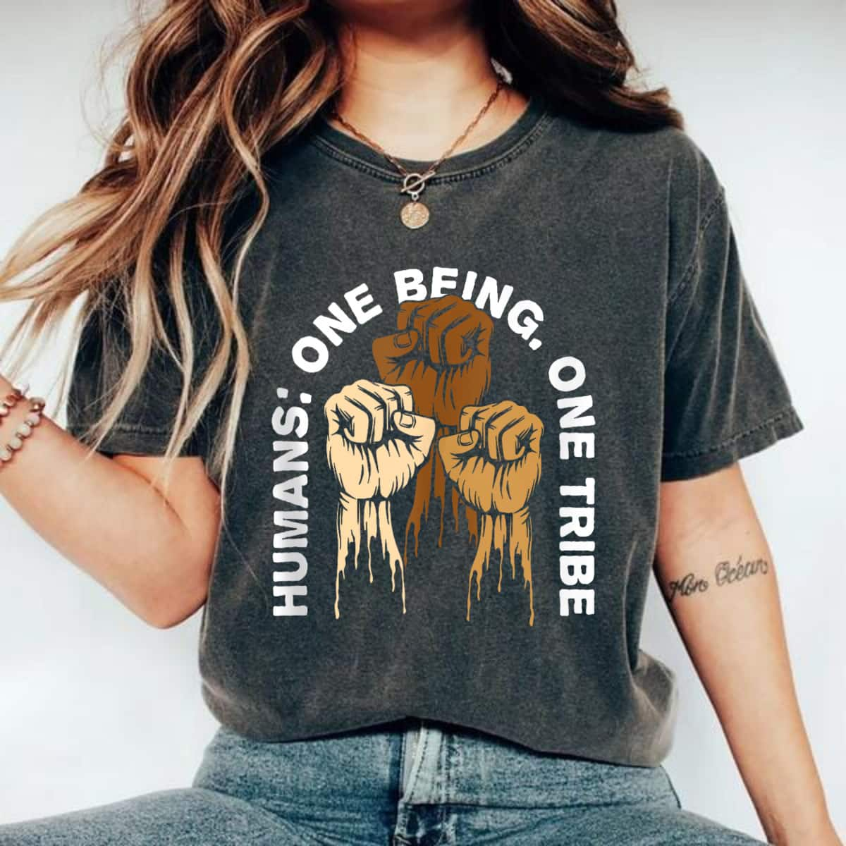 Humans One Being Anti Racist Human Rights T-Shirt