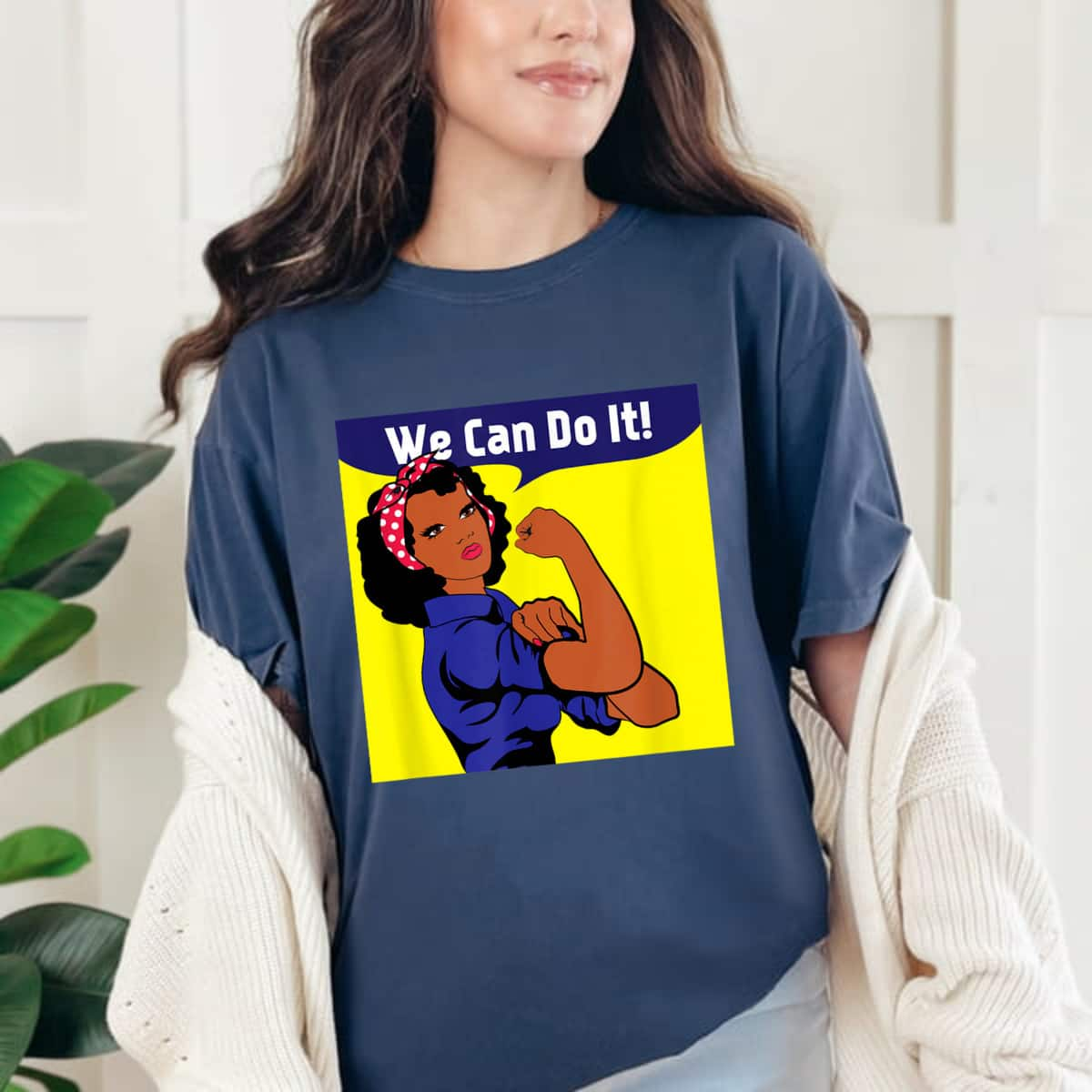 Strong Women African American Black Rosie The Riveter We Can Do It T-Shirt