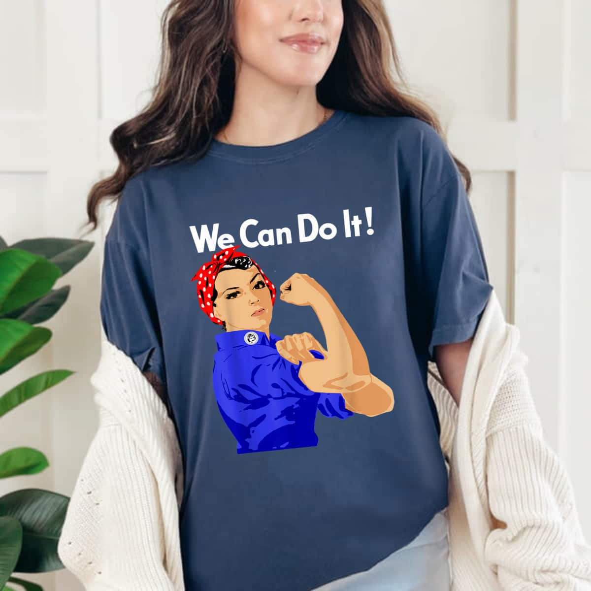 Strong Women Rosie The Riveter We Can Do It Vintage Funny Feminist T-Shirt