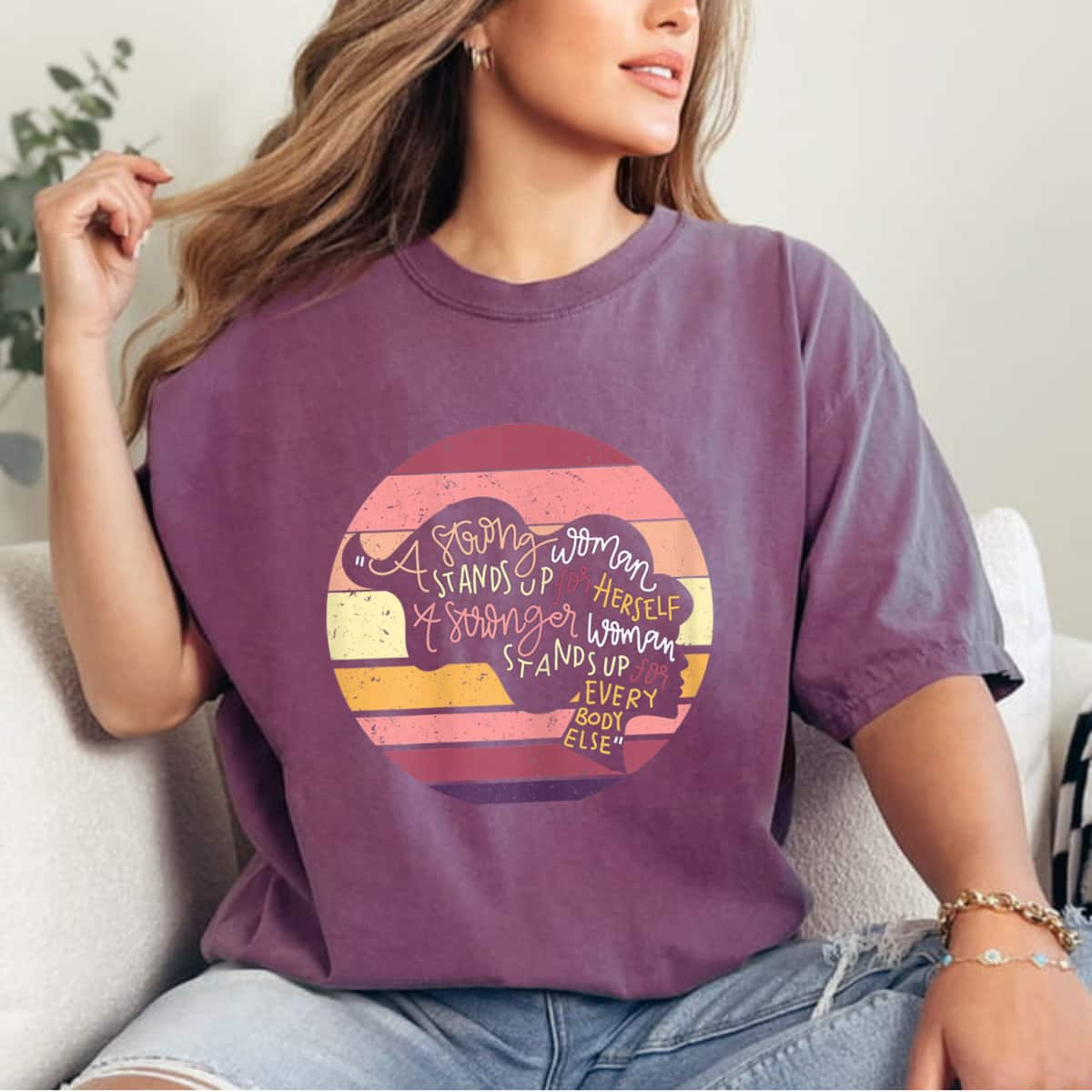 A Strong Woman Stands Up For Herself Feminist Vintage T-Shirt