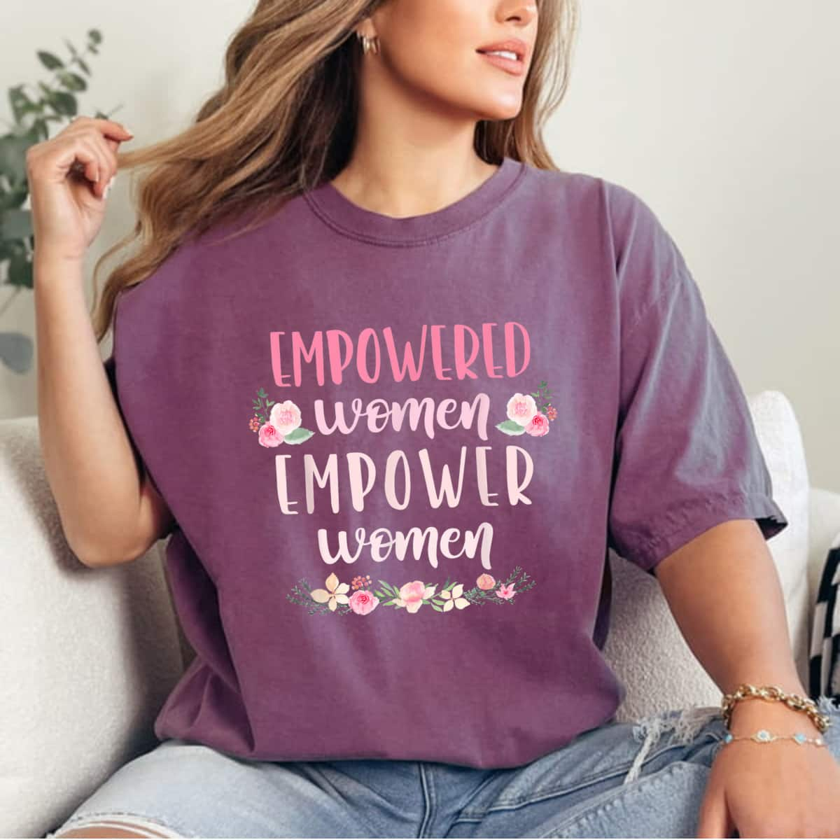 Empowered Empower Strong Women Feminist Motivational T-Shirt