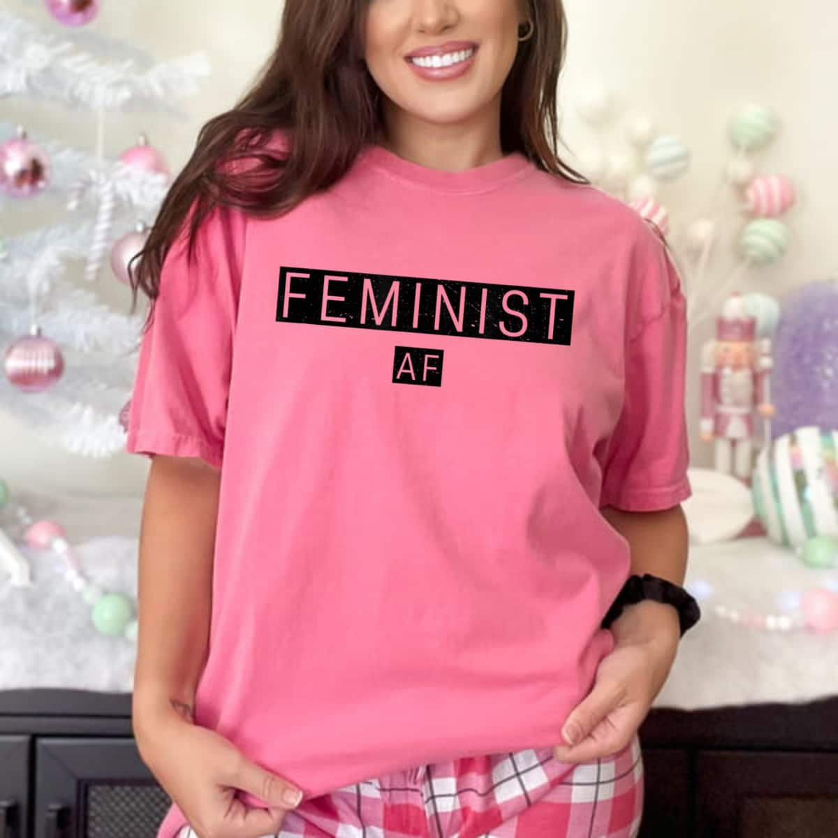 Strong Women Funny FEMINIST AF T-Shirt