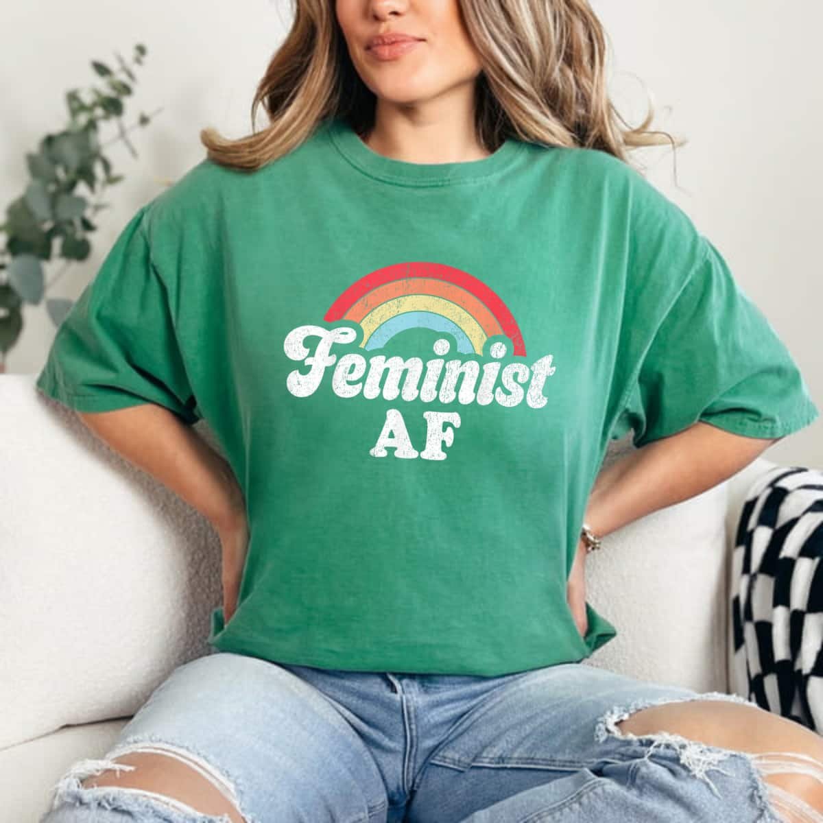 Strong Women Feminist AF Retro Empowerment T-Shirt