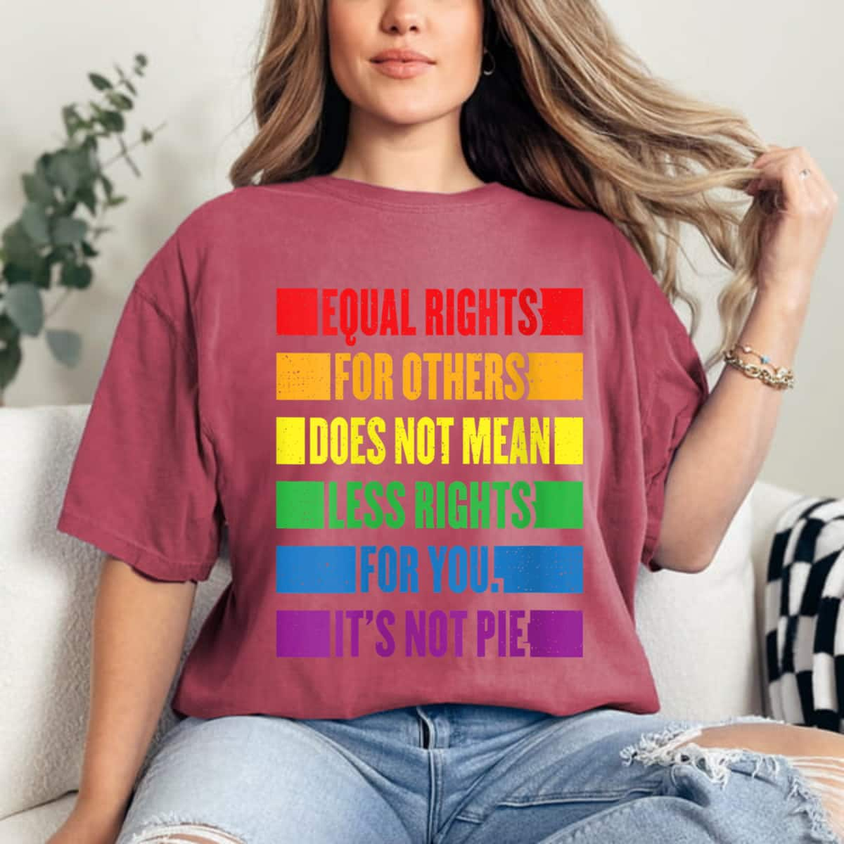 Strong Women Womens Equal Rights For Others Does Not Mean Equality Pie T-Shirt