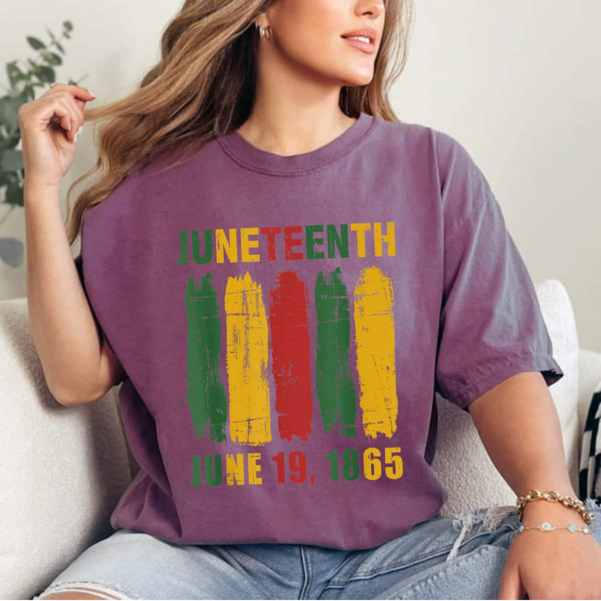 Strong Women Juneteenth African Flag For Black History Pride Since 1865 T-Shirt