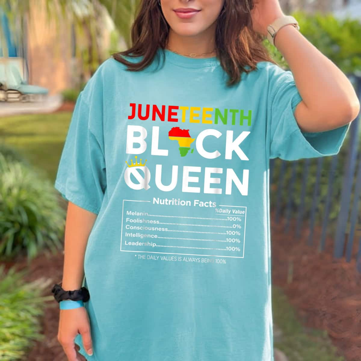 Strong Women Juneteenth Black Queen Nutritional Facts 4th Of July T-Shirt