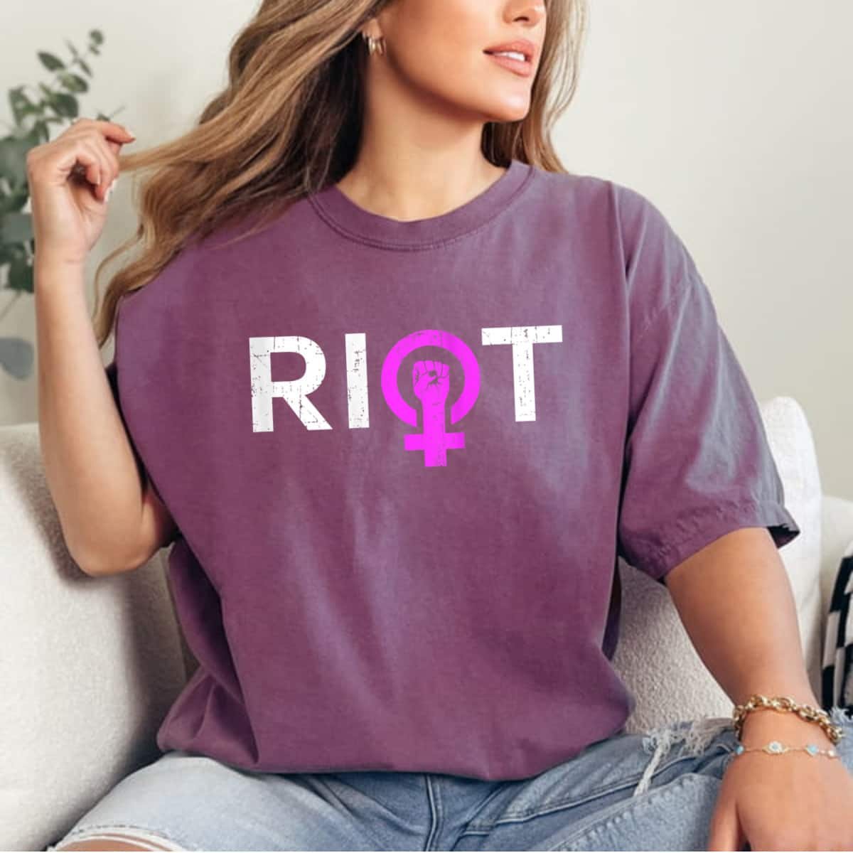 Womens Riot Venus Girl Power Feminism T-Shirt