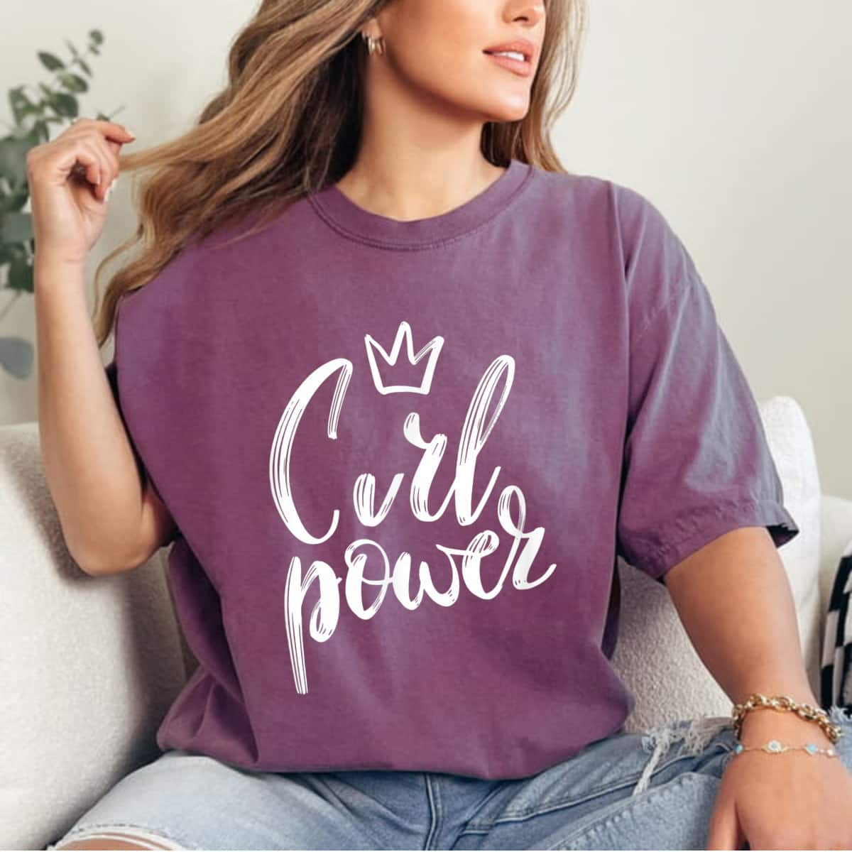 Curl Power Cute Curly Hair Natural Wild Curls Girl Power T-Shirt