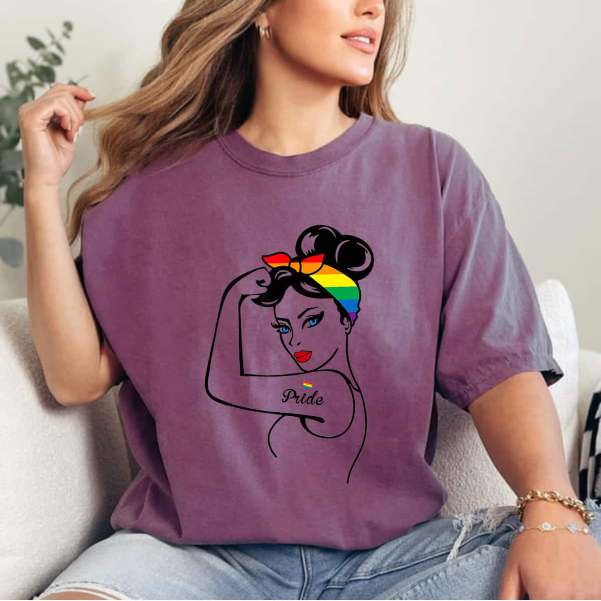 LGBT Girl Power Pin Up Gay Pride Equality LGBT Pride Month T-Shirt