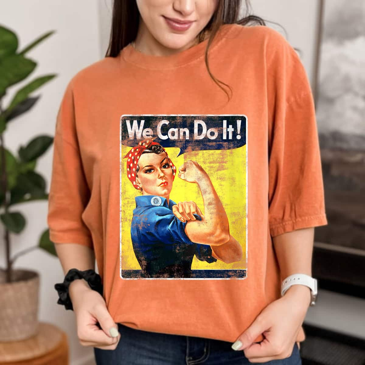 Womens We Can Rosie The Riveter Do It Feminist Girl Power T-Shirt