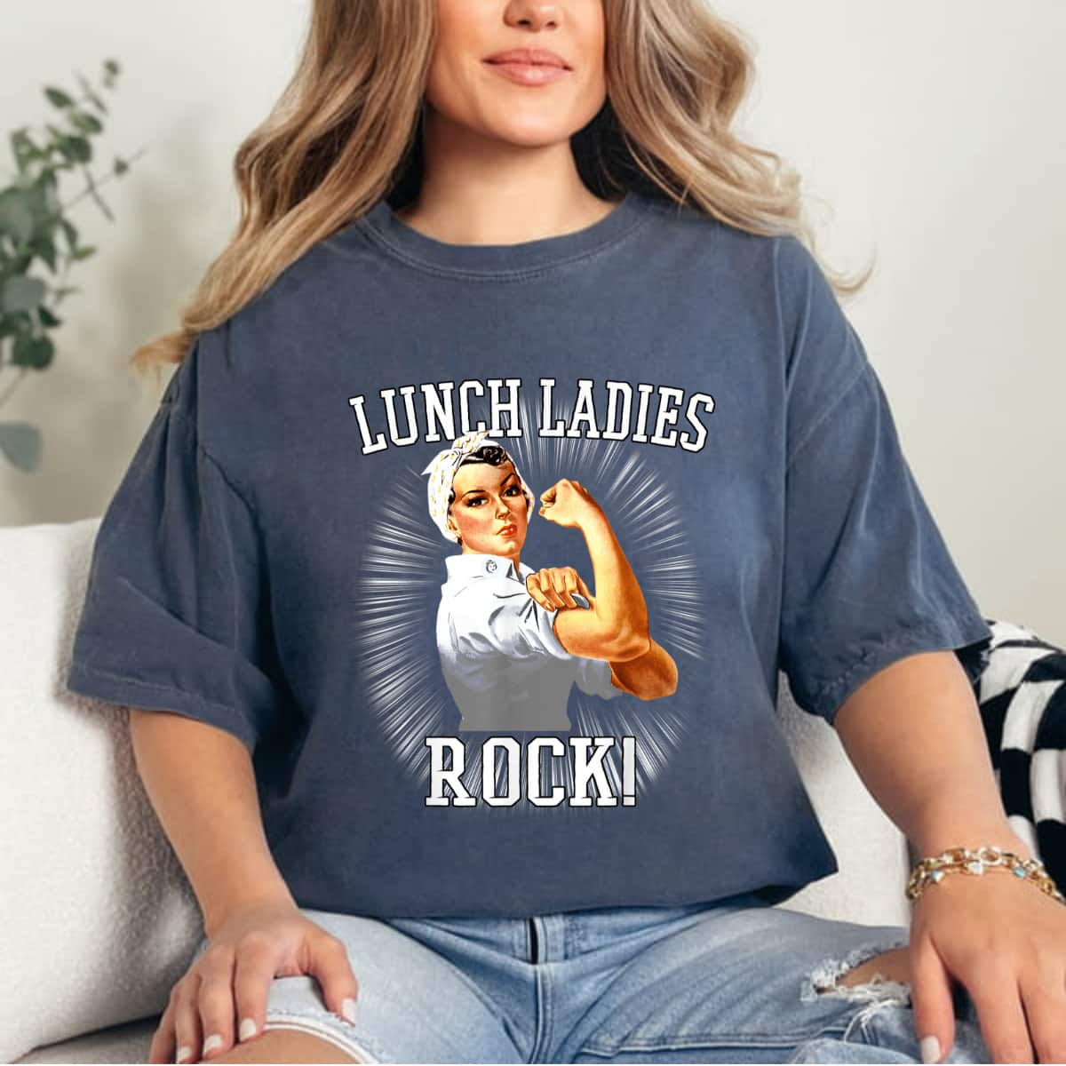 Rosie The Riveter Lunch LadyCafeteria Worker T-Shirt