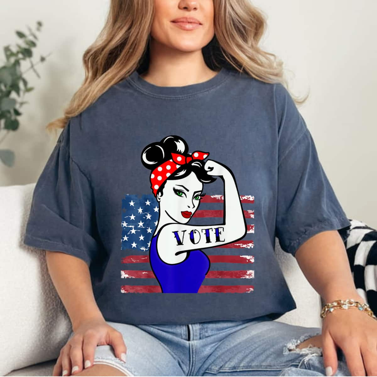 Vote Women Feminist Vintage Rosie The Riveter T-Shirt