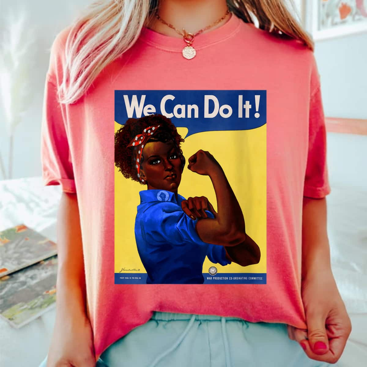 Womens African American Rosie The Riveter Black History T-Shirt