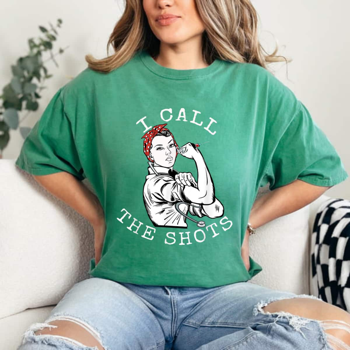 I Call The Shots Funny Nurse Rosie The Riveter T-Shirt