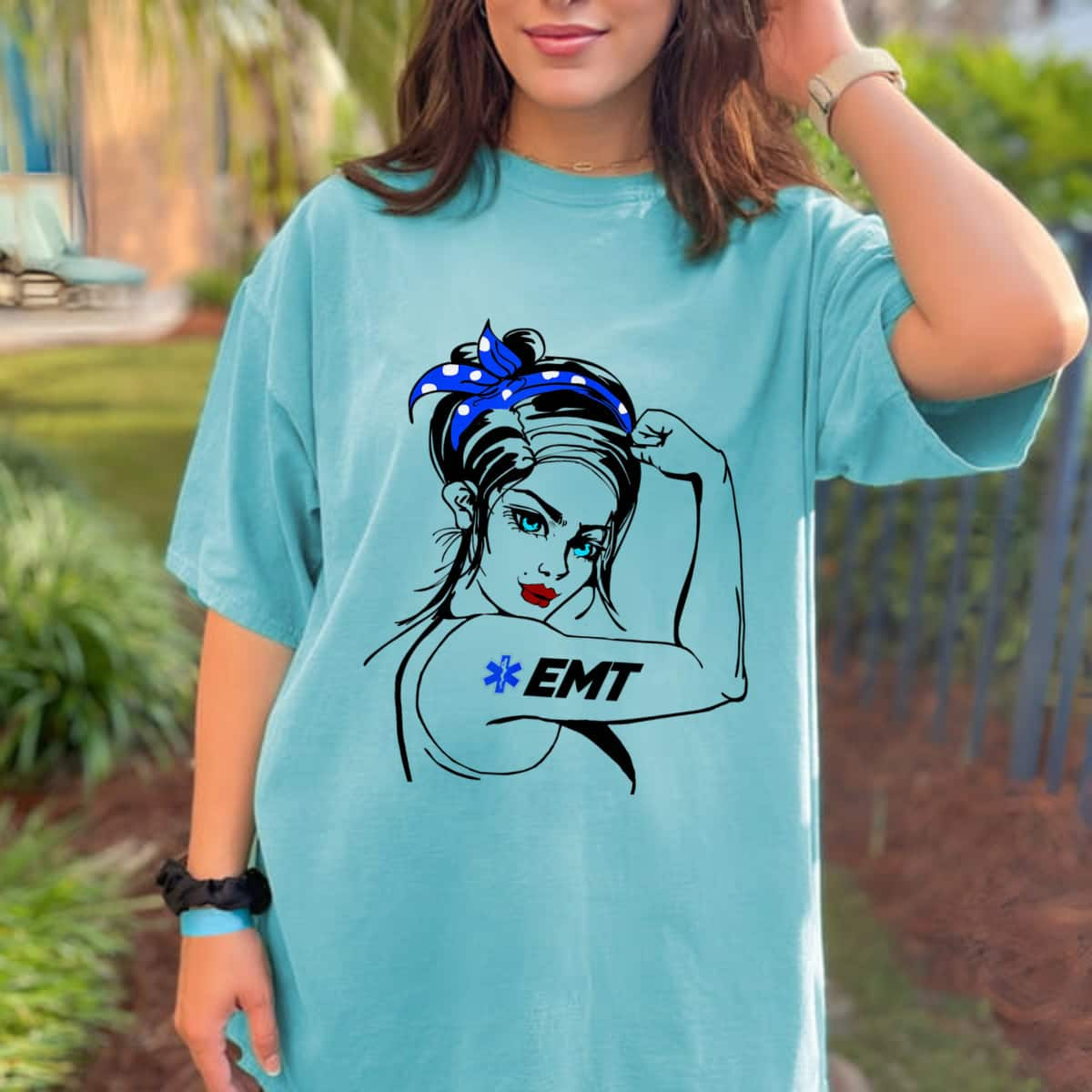 EMS Emergency EMT Rosie The Riveter T-Shirt