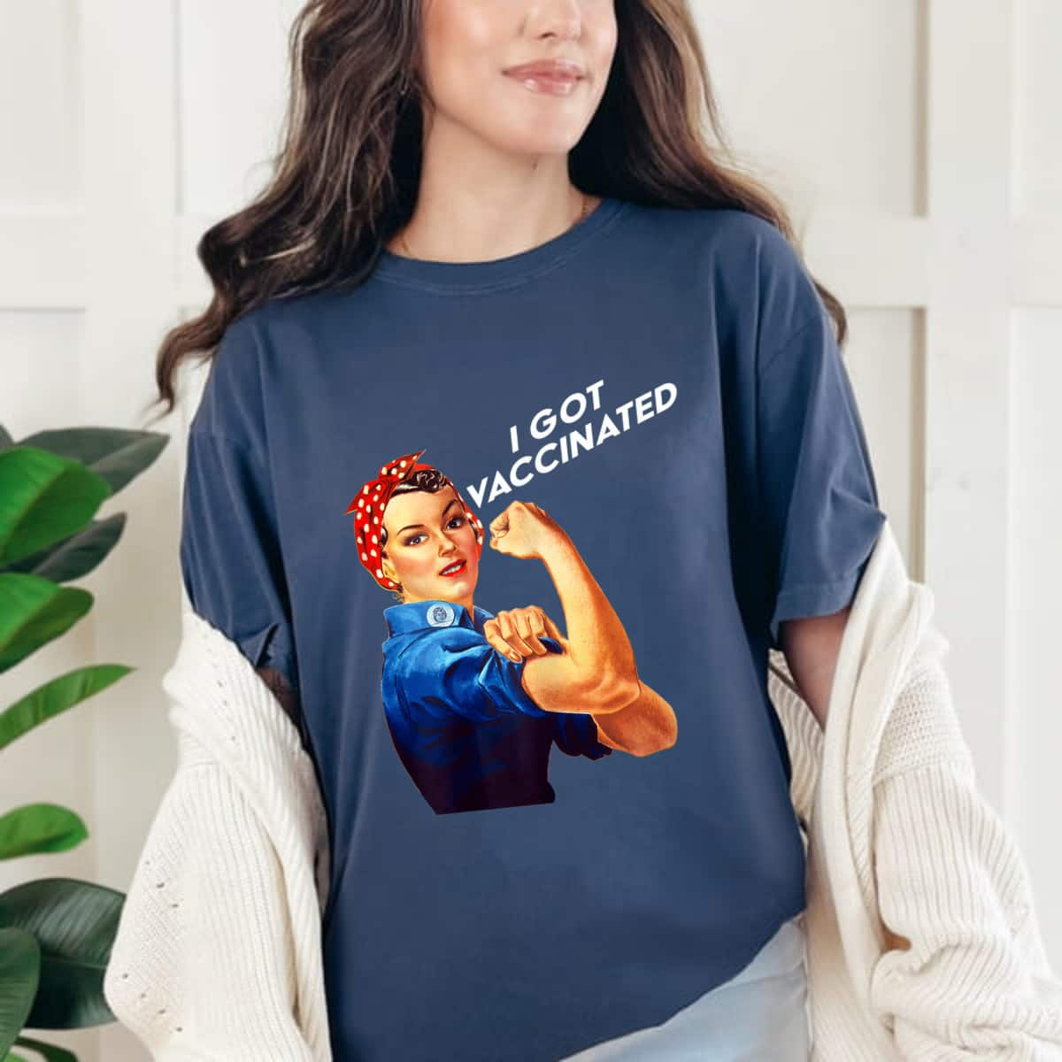 Womens Pro Vaccine Vaccinated Rosie The Riveter Pro Vaccine T-Shirt