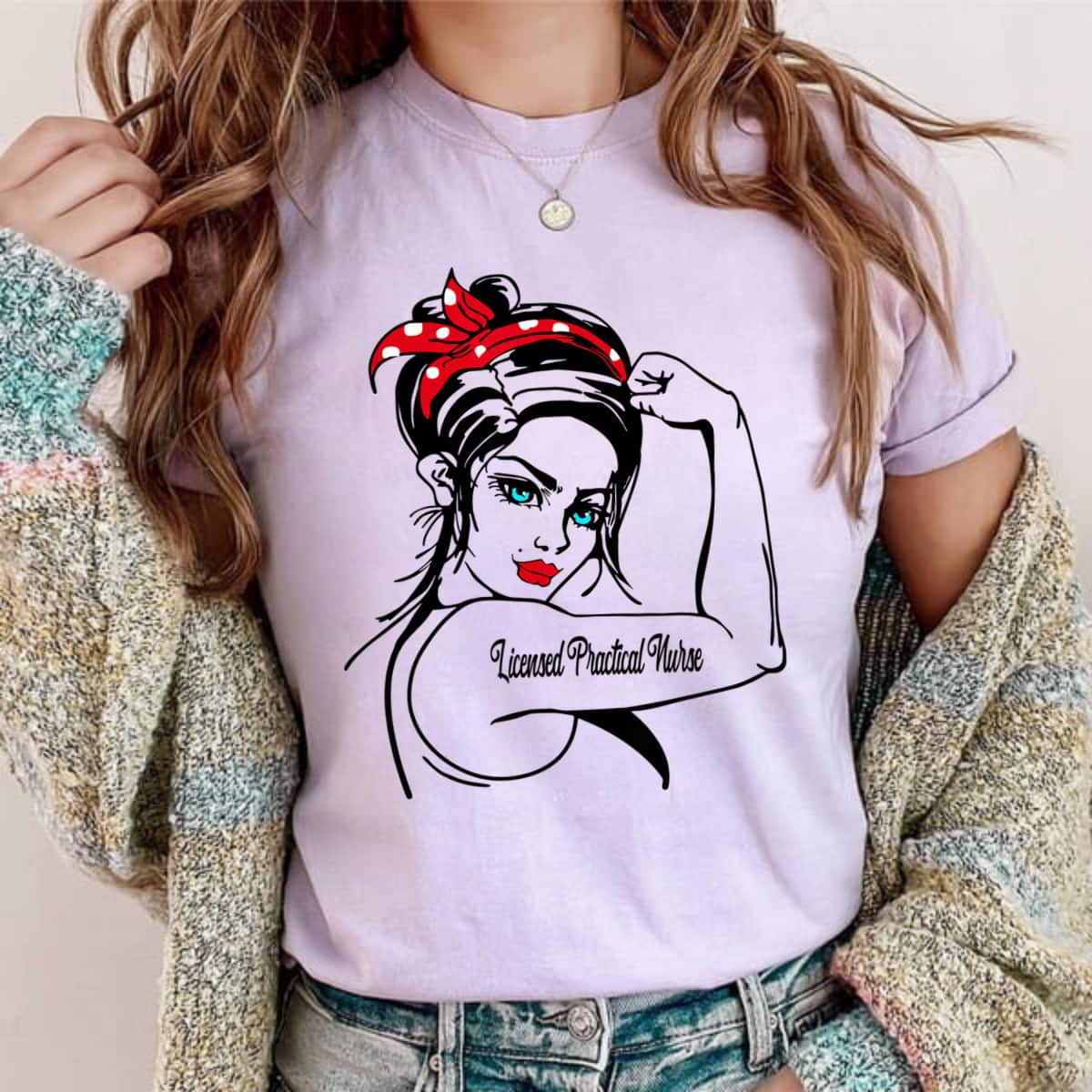 Licensed Practical Nurse LPN Rosie The Riveter Pin Up T-Shirt