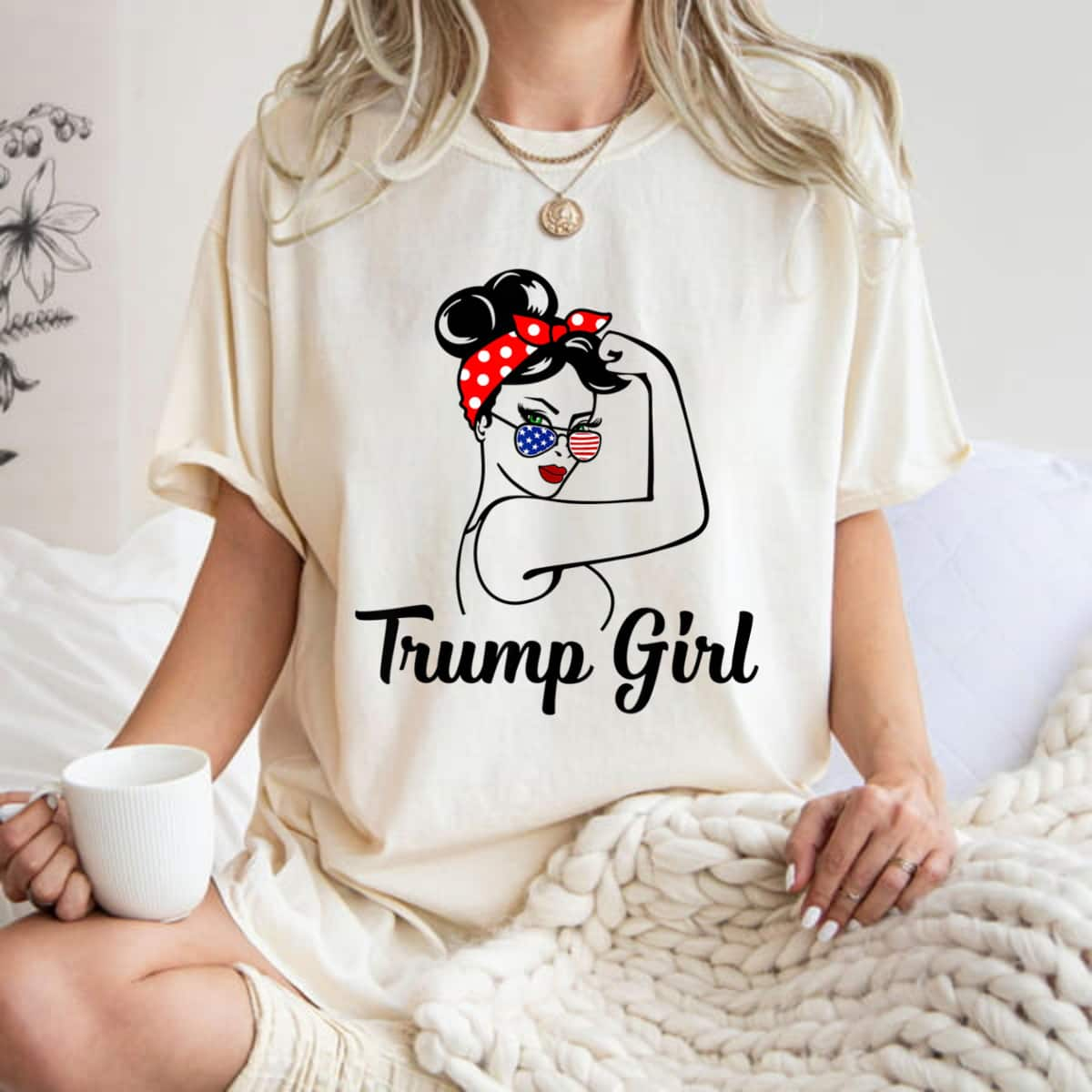 Trump Girl Rosie The Riveter Republican Gifts Pro Donald T-Shirt