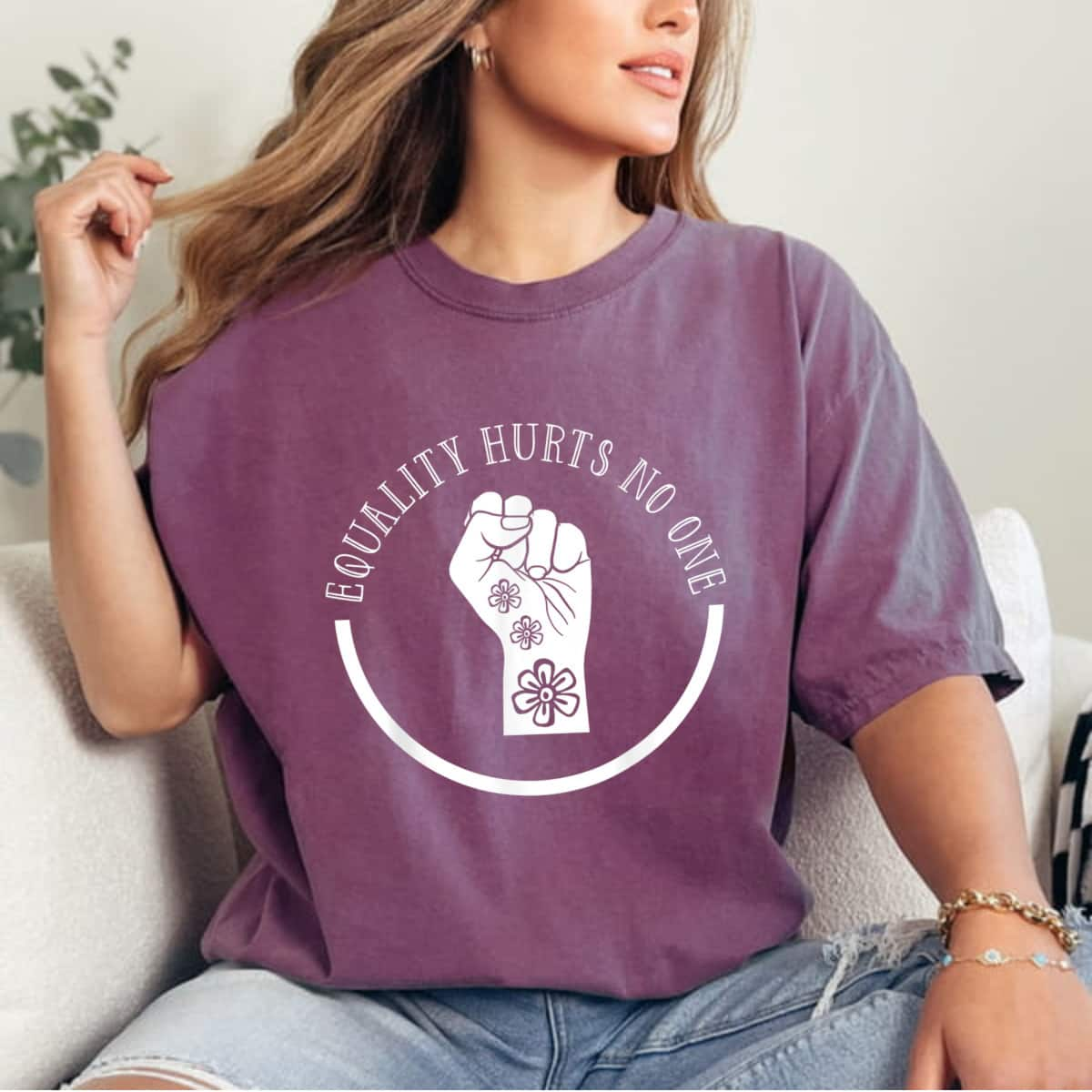 Equality Hurts No One Feminist Fist Feminism Women Rights T-Shirt