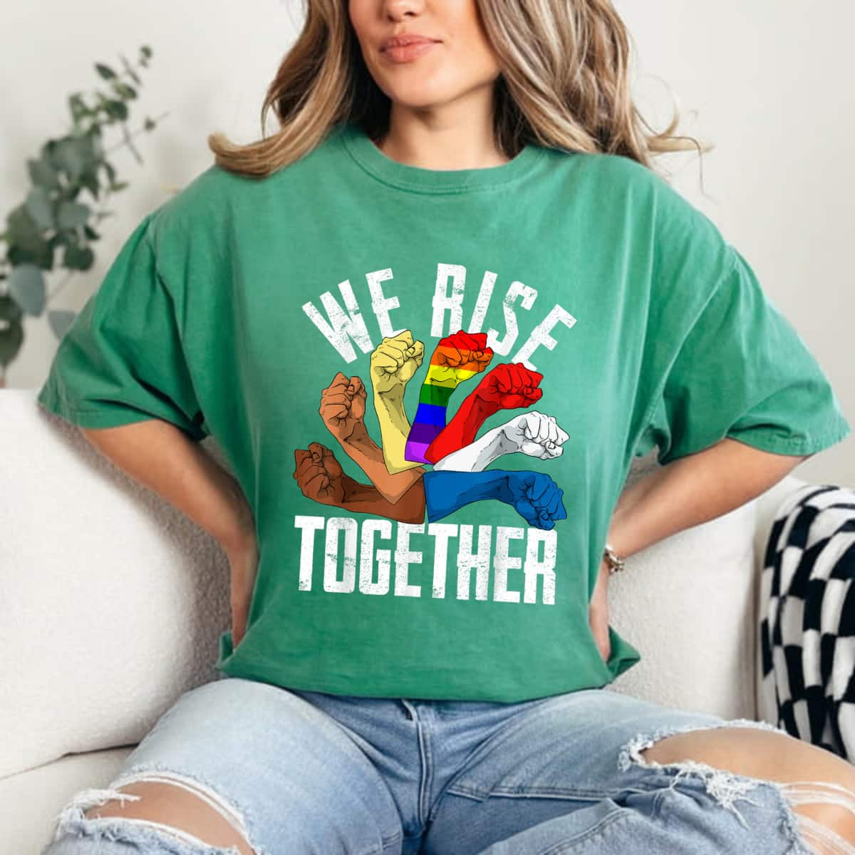 We Rise Together Equality & Social Justice Rights Unity Gift T-Shirt