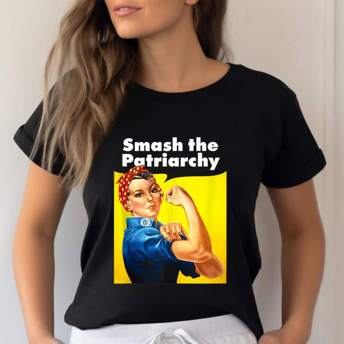 Smash The Patriarchy Feminist Women Rosie The Riveter T-Shirt