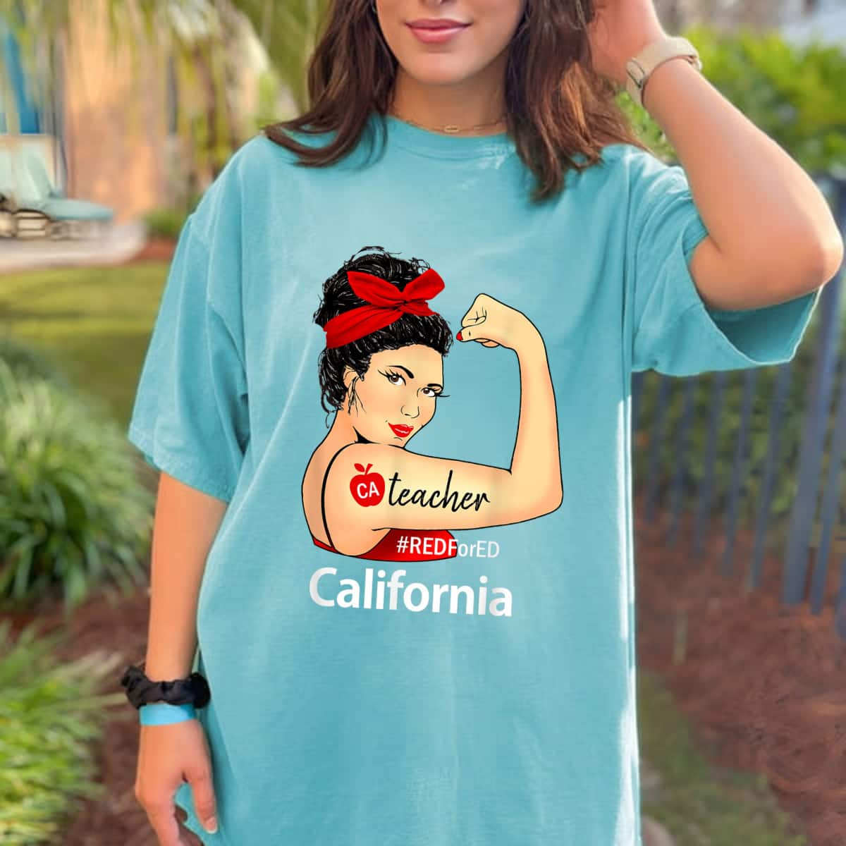 California Red For Ed CA Red4Ed Rosie The Riveter T-Shirt